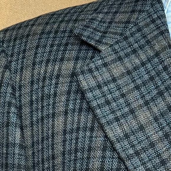 Size 40 Black / grey window pane notch lapel 3 button jacket - Picture 4 of 5
